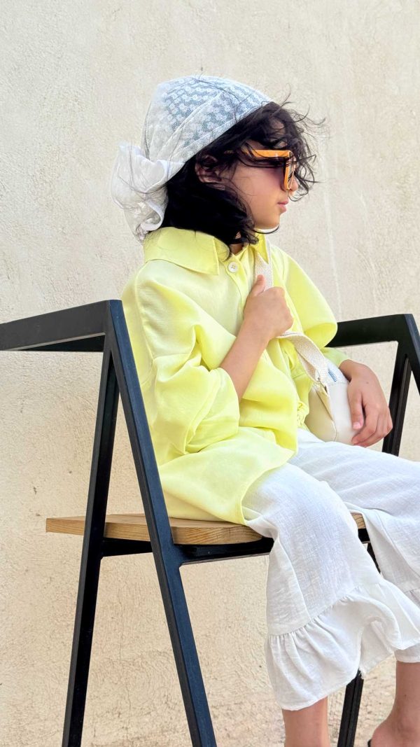 شومیز دخترانه لیمویی - Image 6
