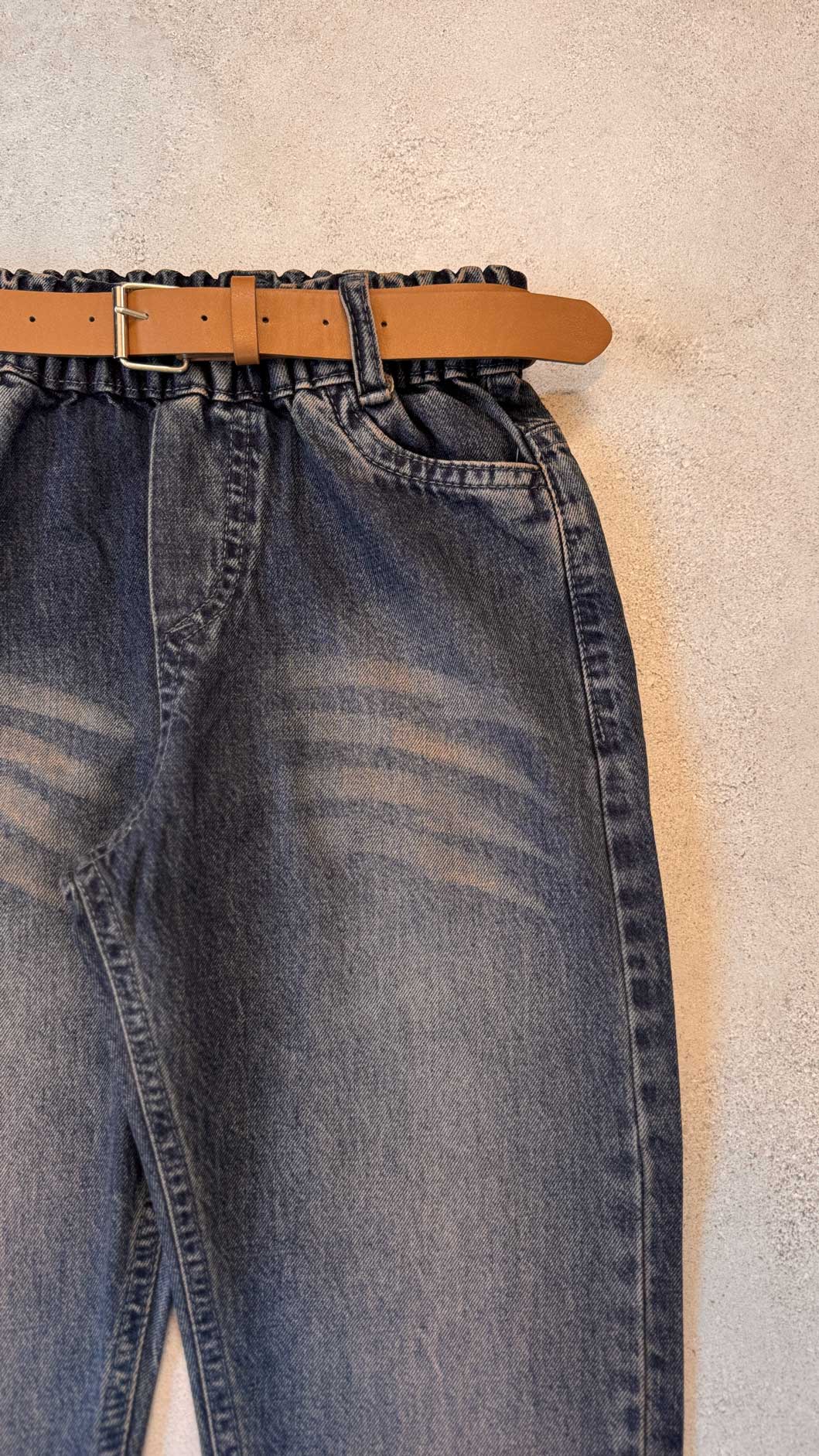 شلوار جین مام آبی تیره کد 529 - Image 2